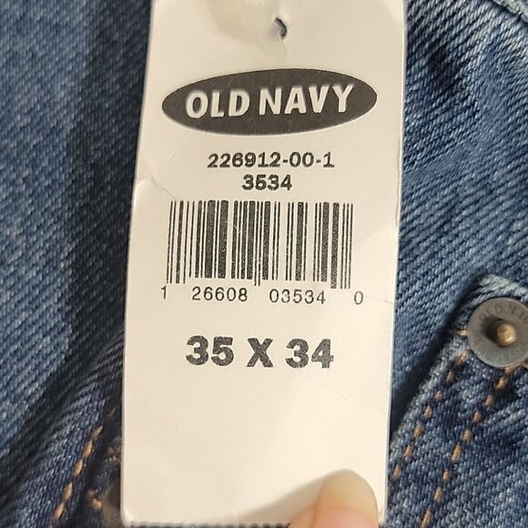 NEW Mens Old Navy Classic Denim Blue Jeans size 35 x 34 Medium Wash - Picture 2 of 5